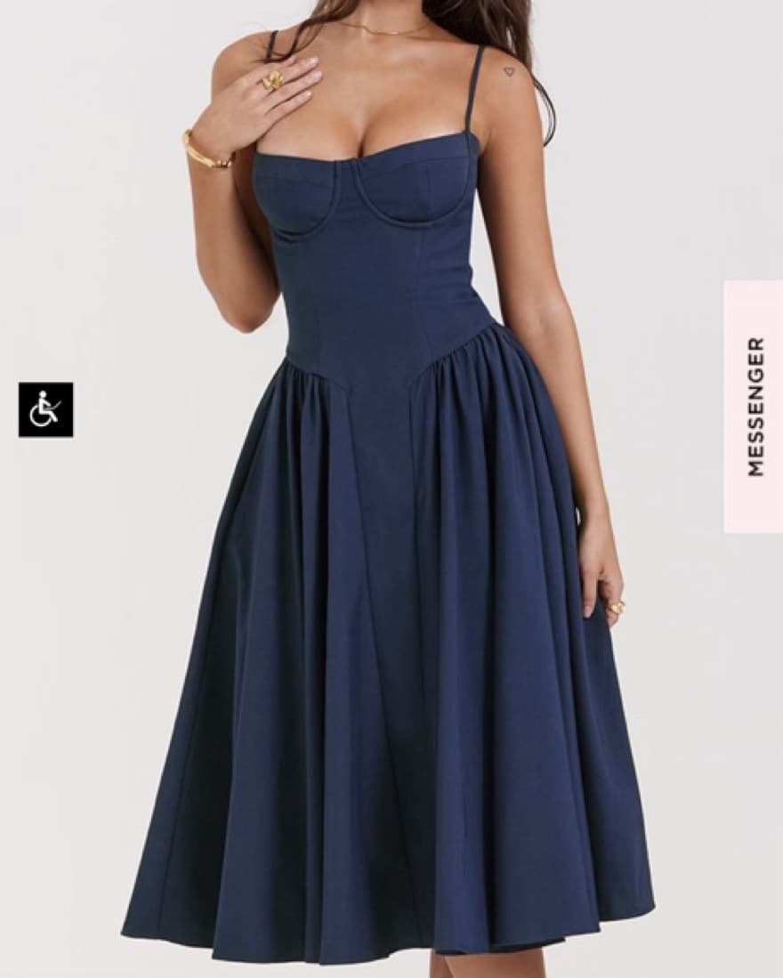 House Of CB Samaria Dress In French Navy - Image 1
