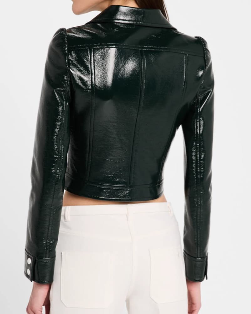 Green Courreges Vinyl Cropped Jacket   - Image 4