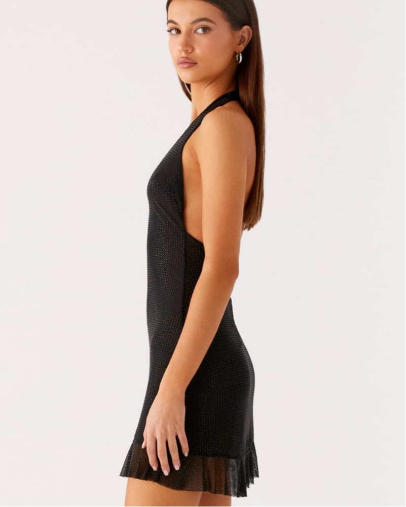 Odrella Sequin Mini Dress - Black - Image 2