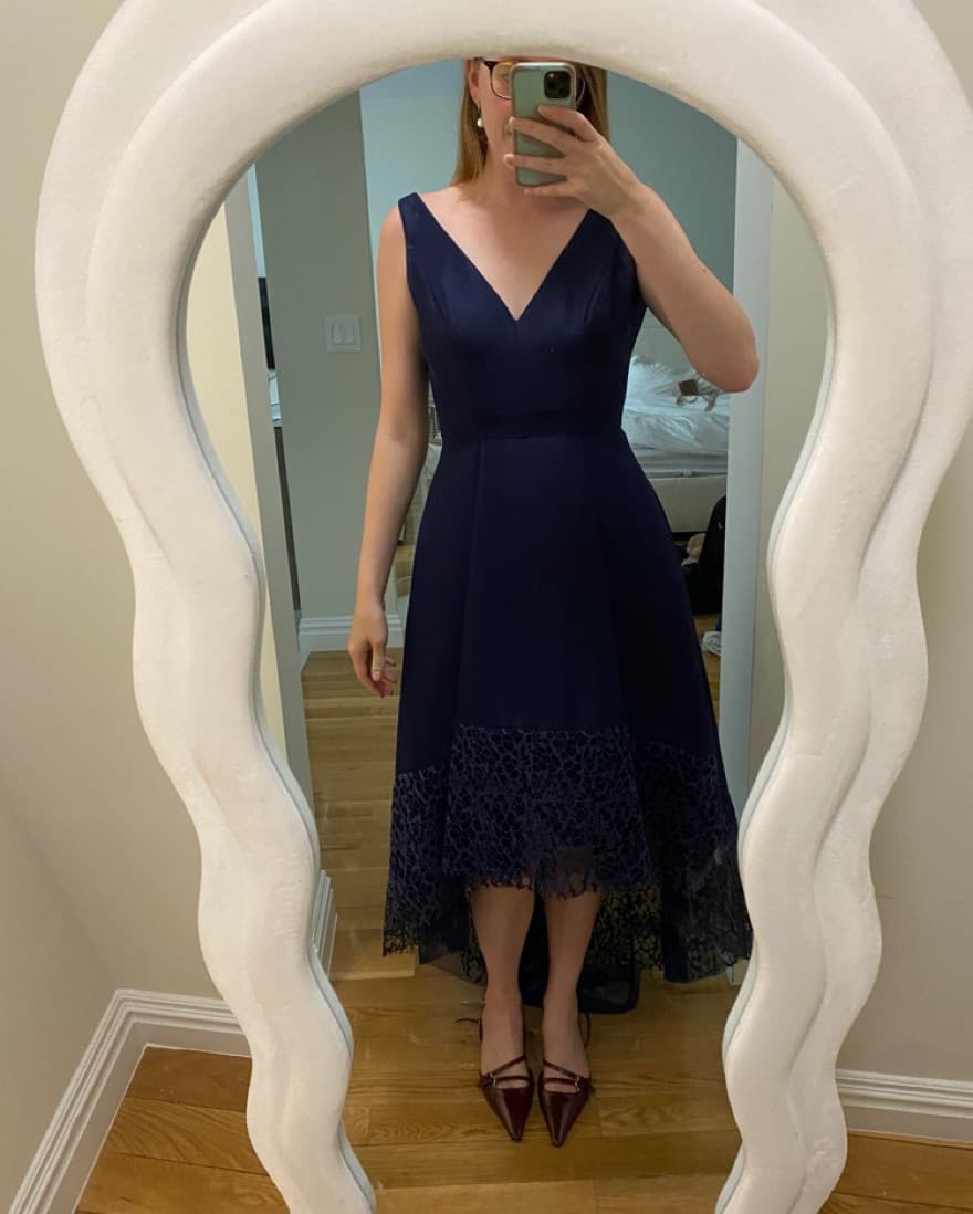High Low Lace Trim Gown - Image 5