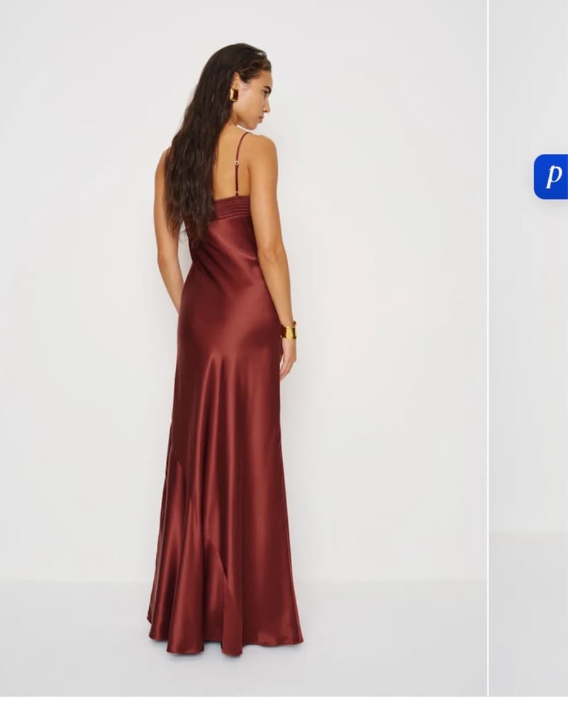 Reformation Romance Red Neva Silk Dress - Image 2