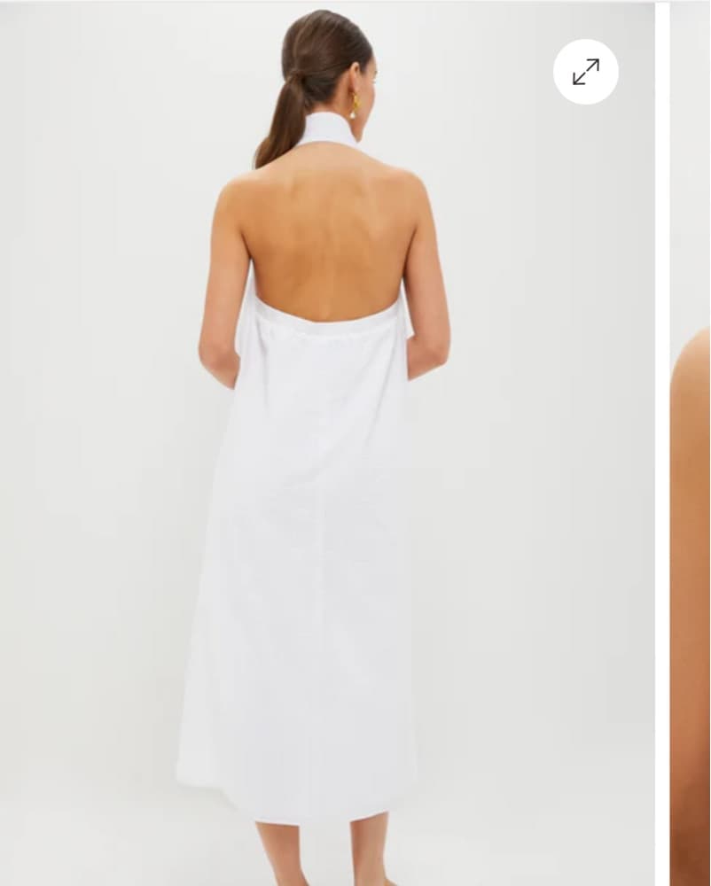 Chic White Halter Midi Dress - Image 3