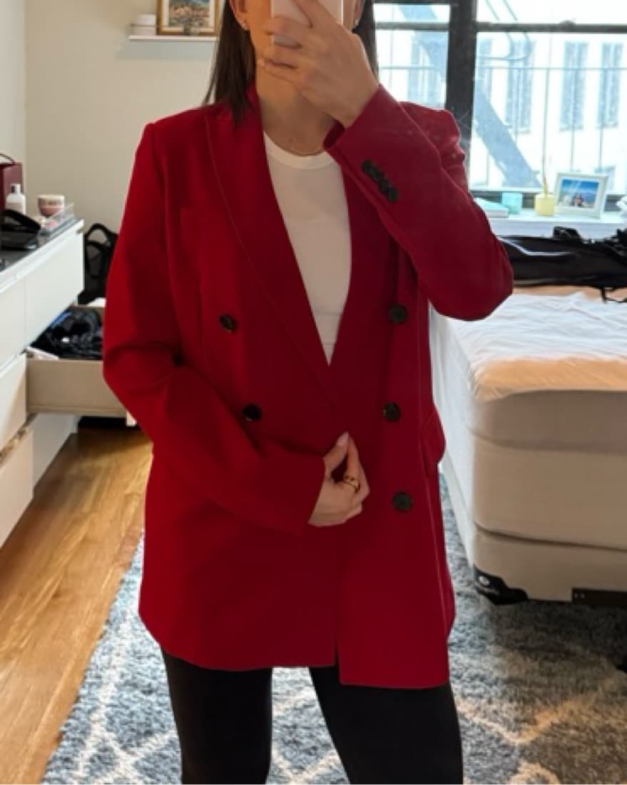 Red Oversized  Zara Blazer - Image 2