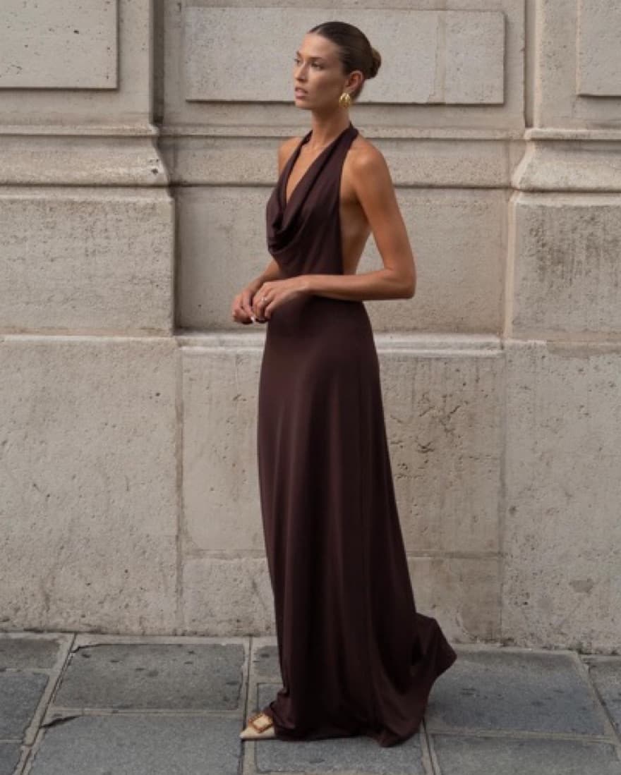 We Wore What Cowl Halter Dress - Image 3