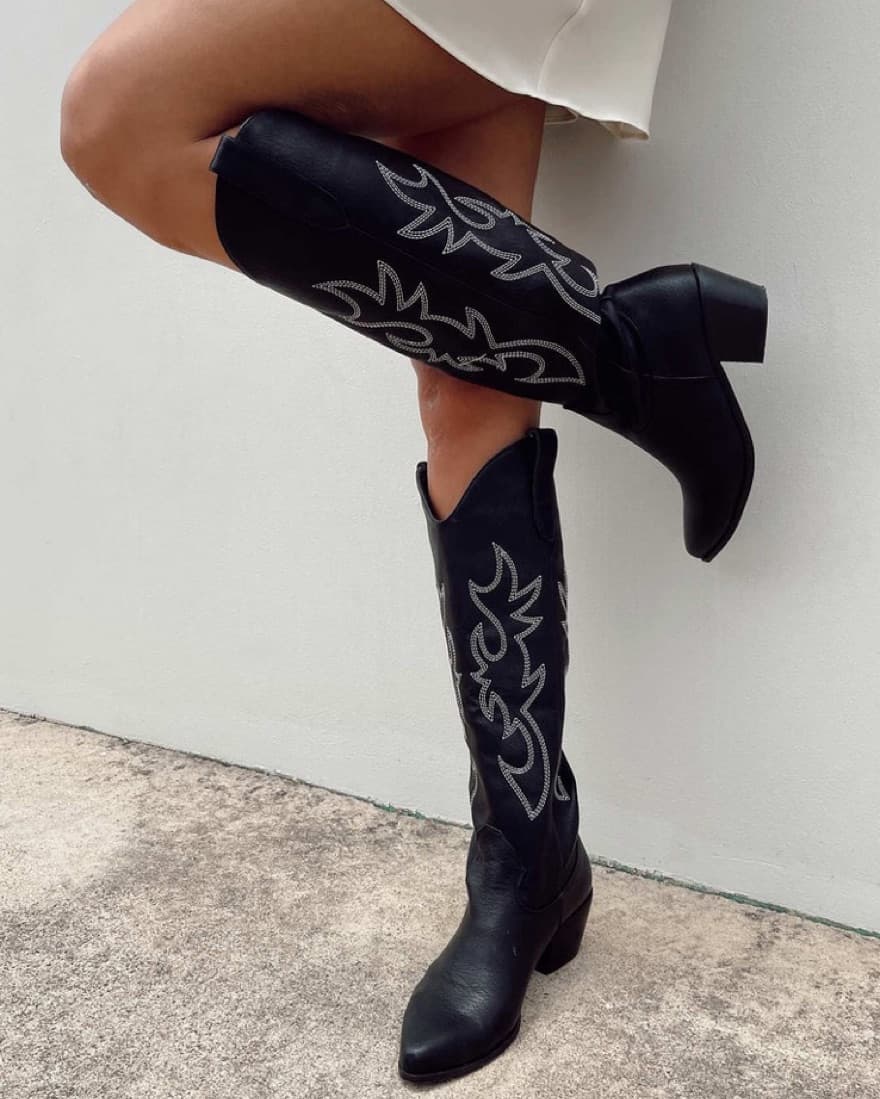 Black Billini Urson Cowboy Boots - Image 1