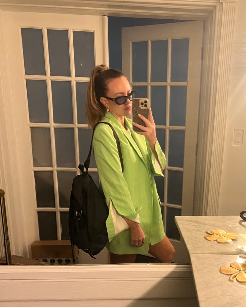 Vibrant Lime Green Oversized Blazer Set - Image 1
