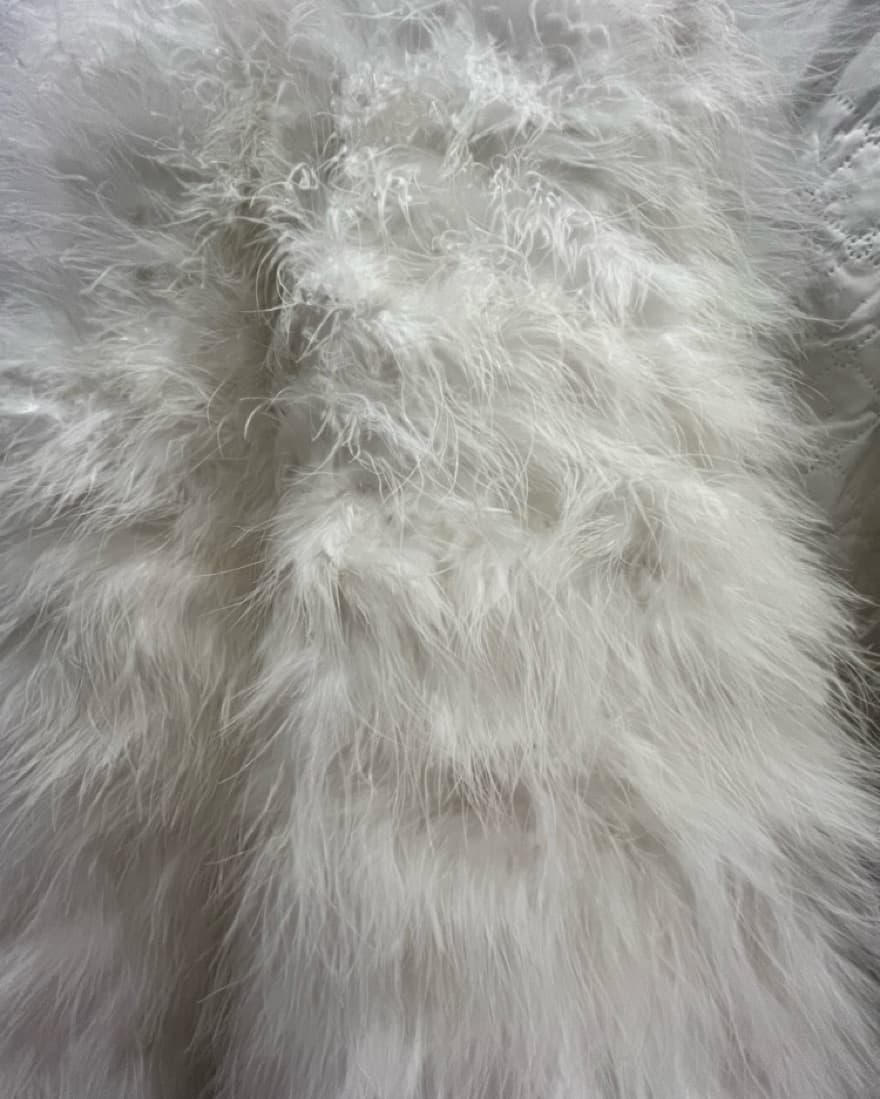 White Ostrich Feather Coat - Image 2
