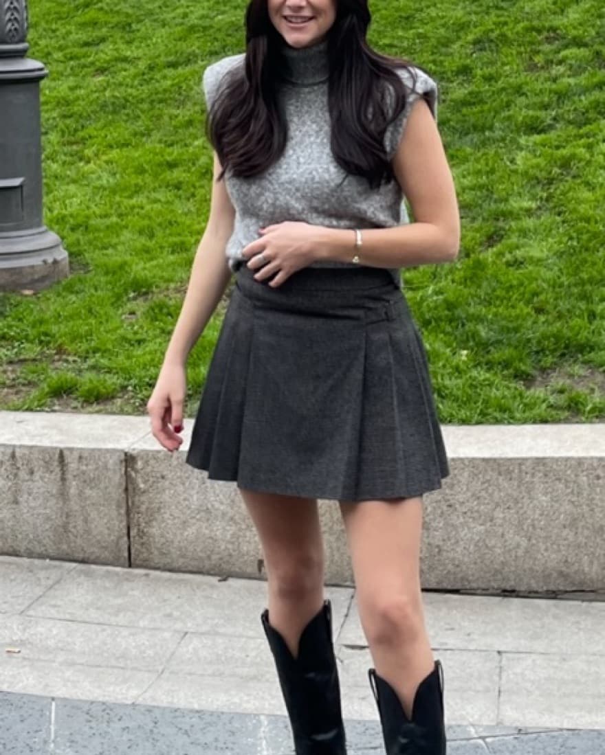 Mango Preppy Pleated Mini Skirt - Image 2