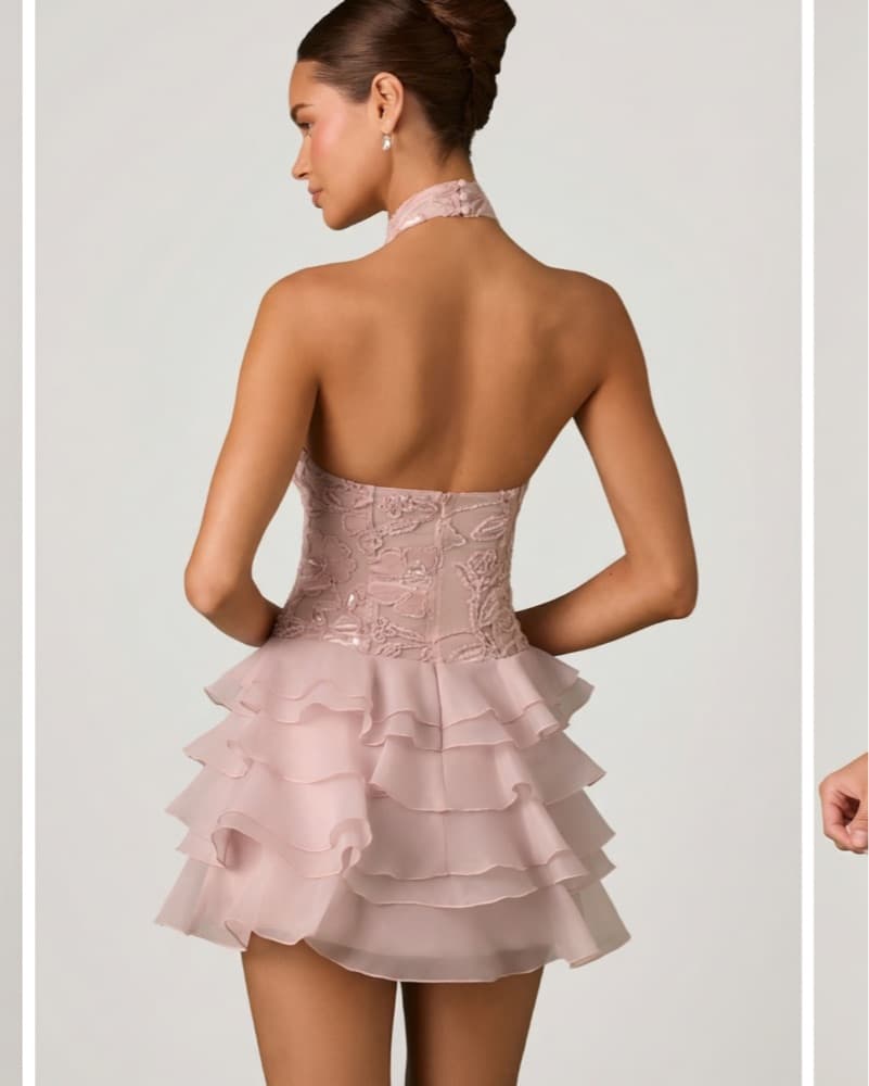 Elegant Floral Ruffle Dress - Image 2