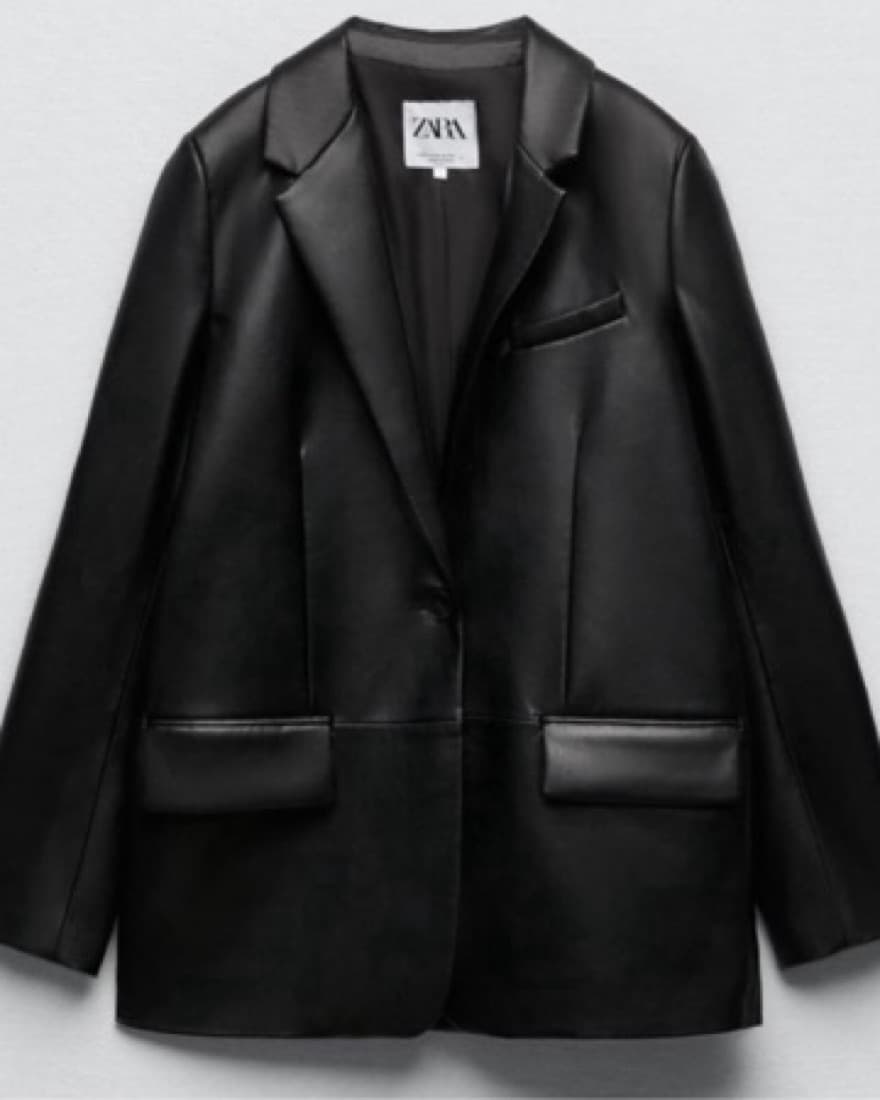 Zara Leather Blazer - Image 1