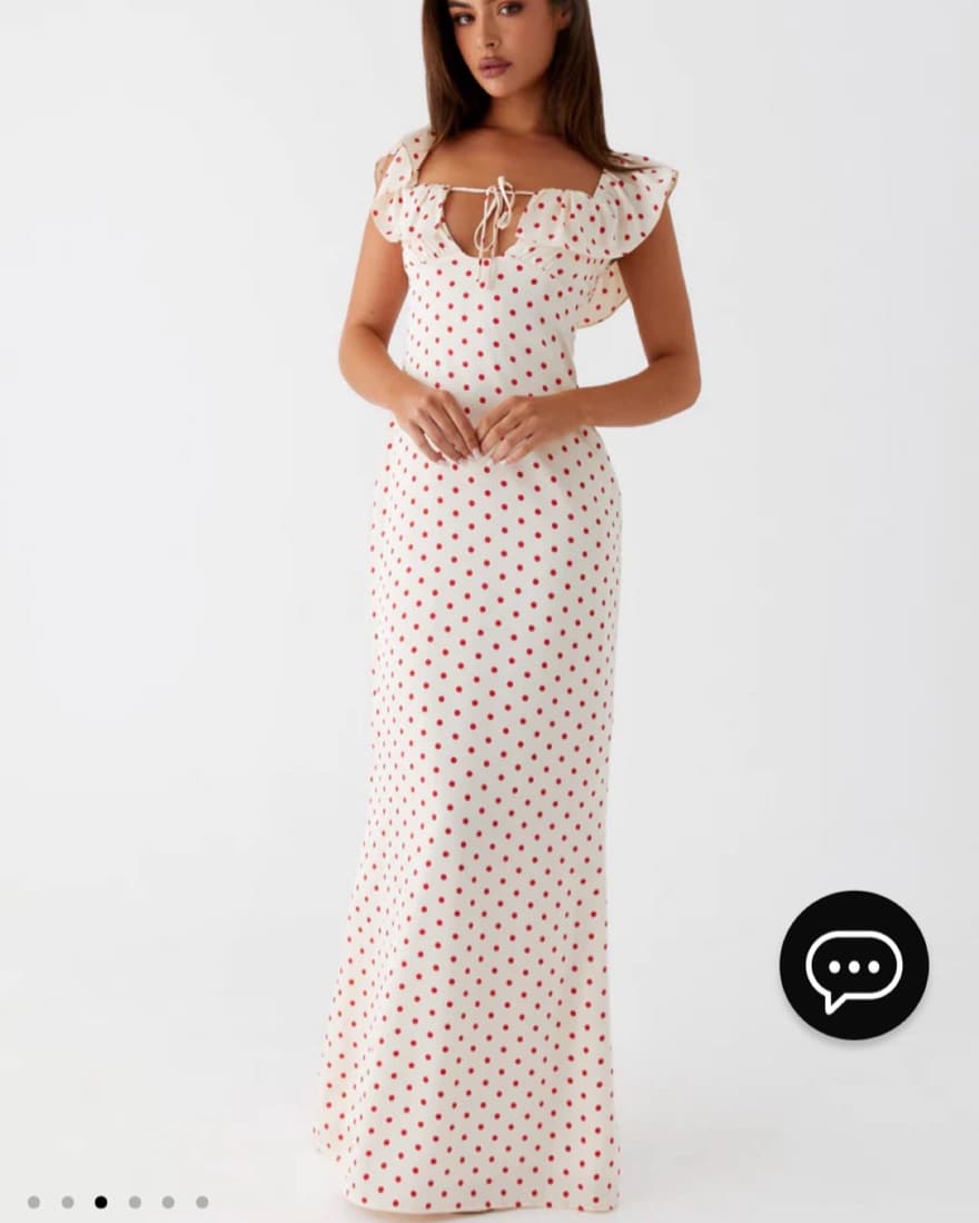 Red And White Polka Dot Maxi Dress - Image 2