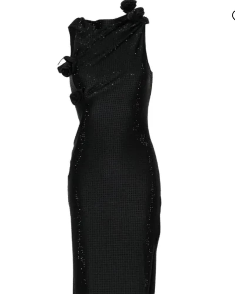 Coperni floral-appliqué rhinestone Dress - Image 3