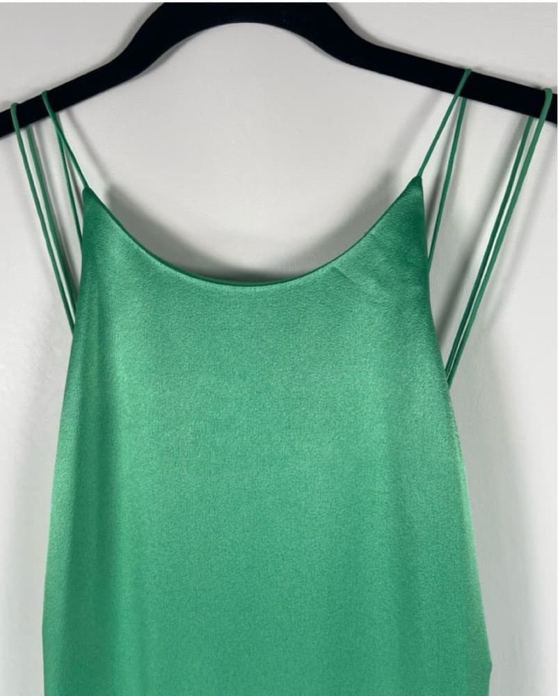 Alice + Olivia Azitara Satin Halter Mini - Image 5