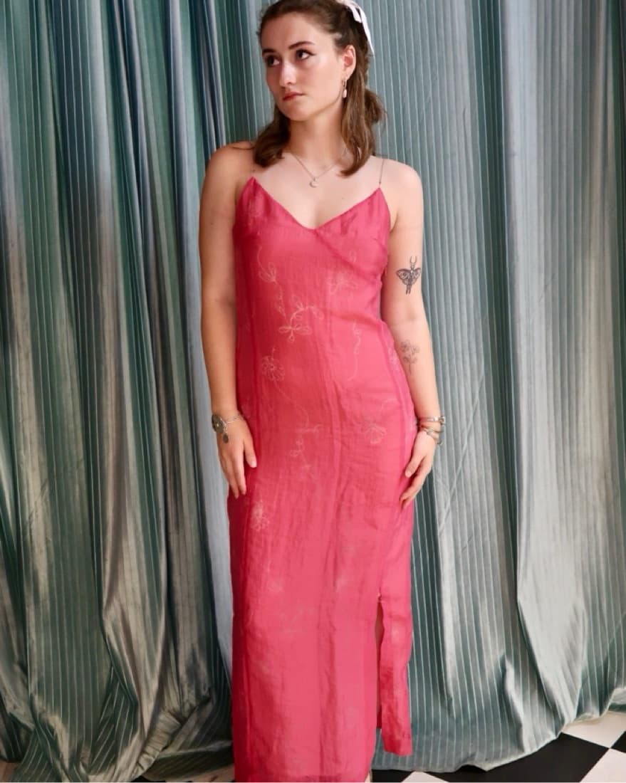 Vintage Pink Elegant Dress - Image 1