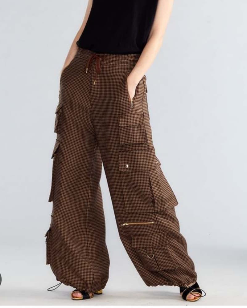 Cynthia Rowley Houndstooth Cargo Pants - Image 2