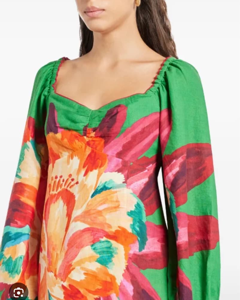 Farm Rio Vibrant Floral-Print Puff-Sleeve Mini Dress - Image 3