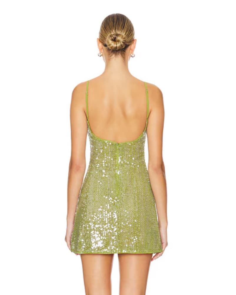 Camila Coelho Green Sequin Mini Dress - Image 2