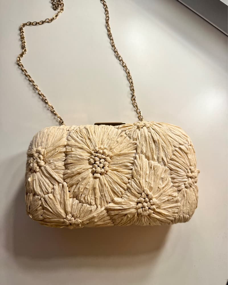 White Floral Print Clutch  - Image 1