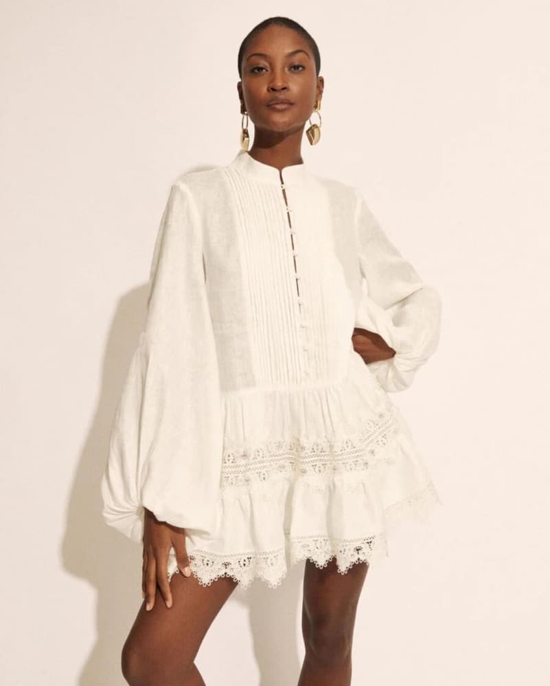 Antonia Lace Trim Mini Dress In Orchid - Image 1