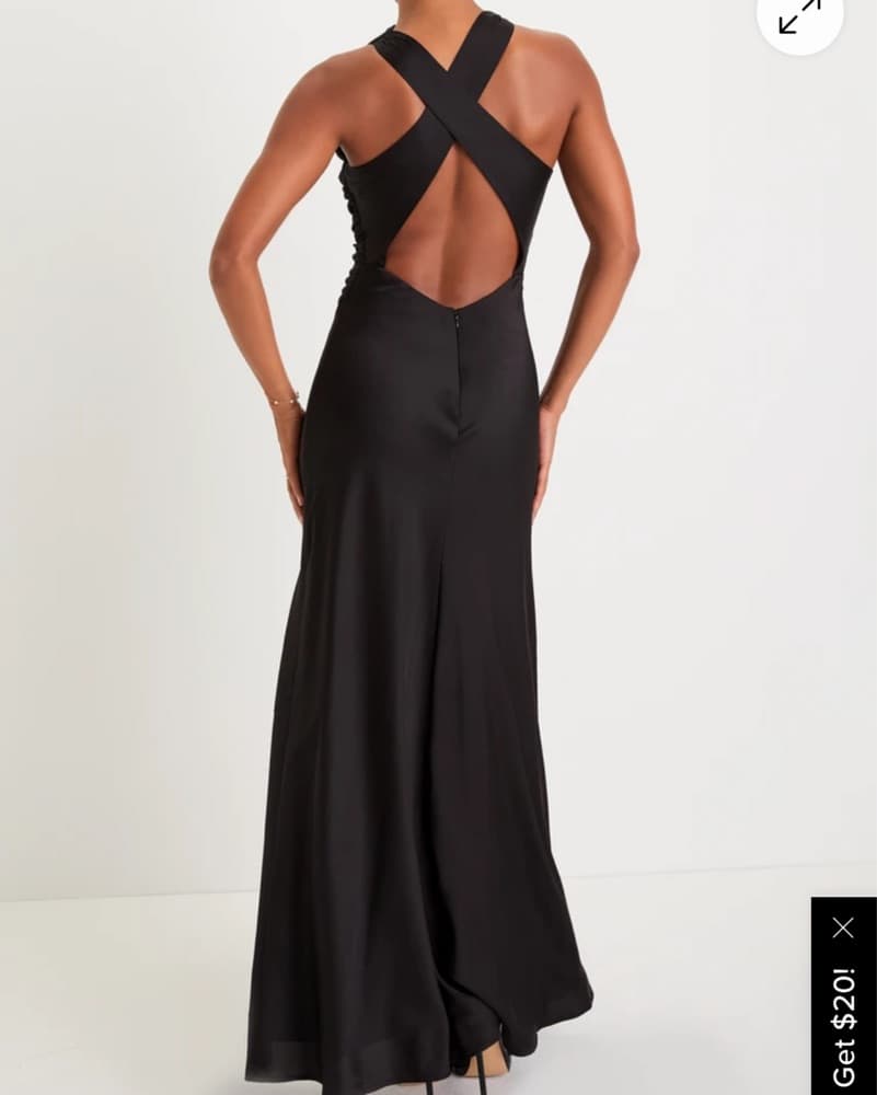 Lulus- Black Satin Dress - Image 2