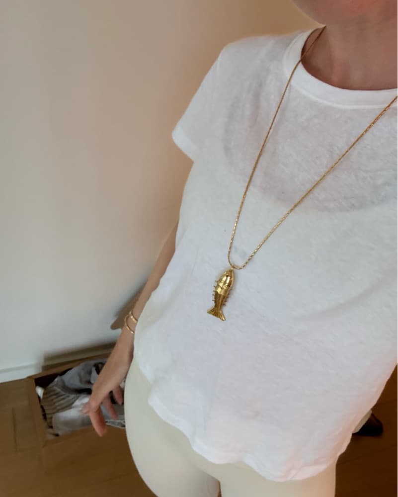 Gold Sardine Fish Necklace  - Image 5