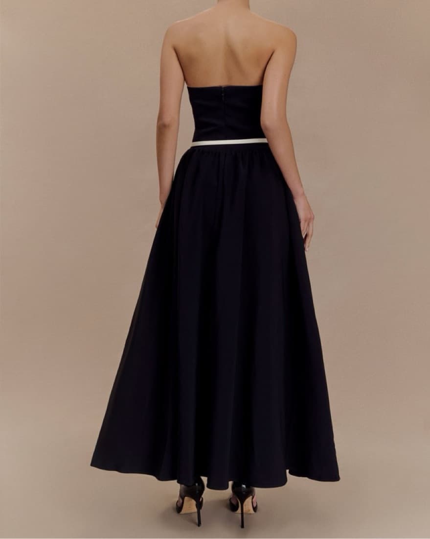 Meshki Strapless Black Maxi Dress - Image 2