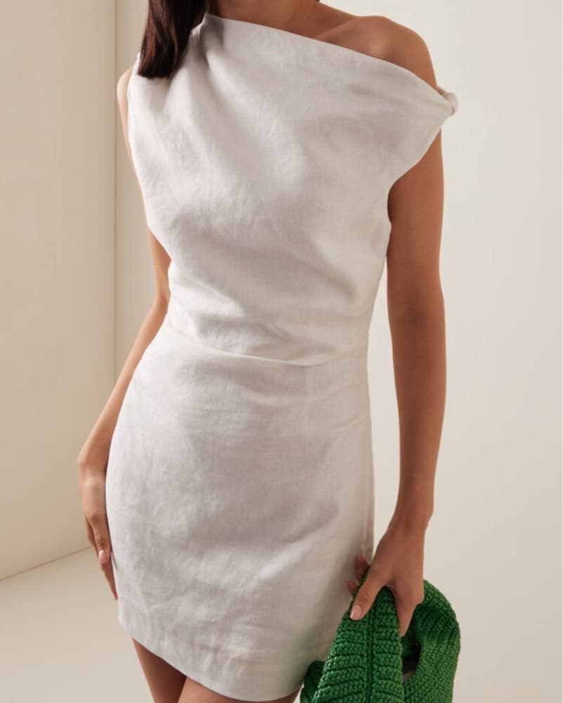 SIR. Tamara Linen Mini Dress White - Image 2