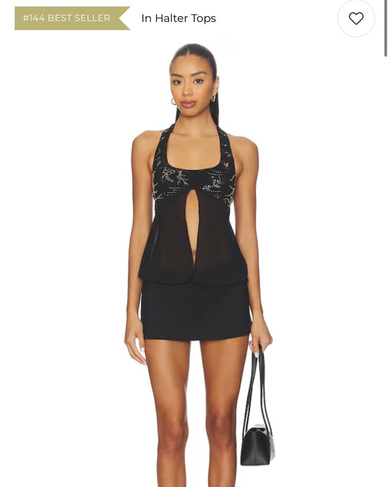 Superdown Akilah Halter Top in Black - Image 1