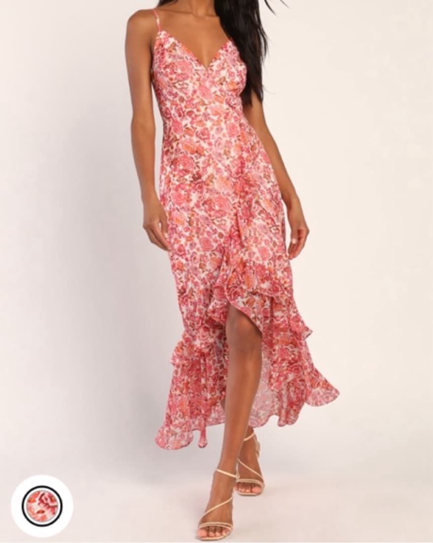 Pink Floral Maxi Dress - Image 1