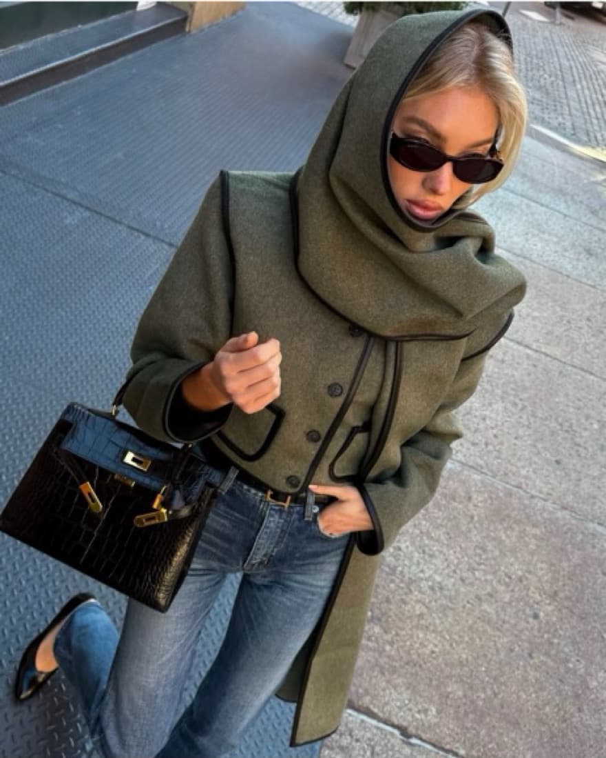 Helsa Boxy Jacket with Scarf - Image 1