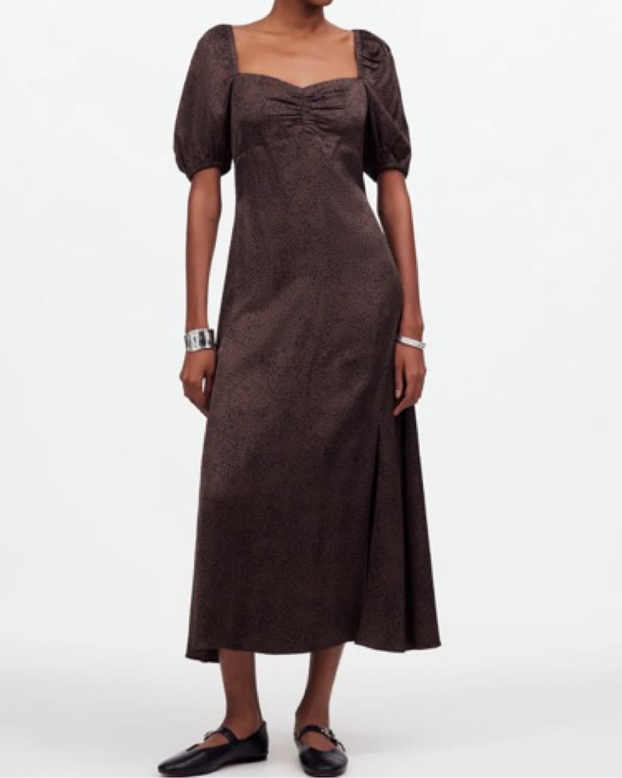 Madewell Puff-Sleeve Midi Dress - Image 1