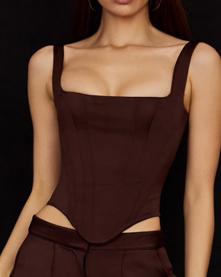 House of CB London Rafa Chocolate Satin  - Image 1