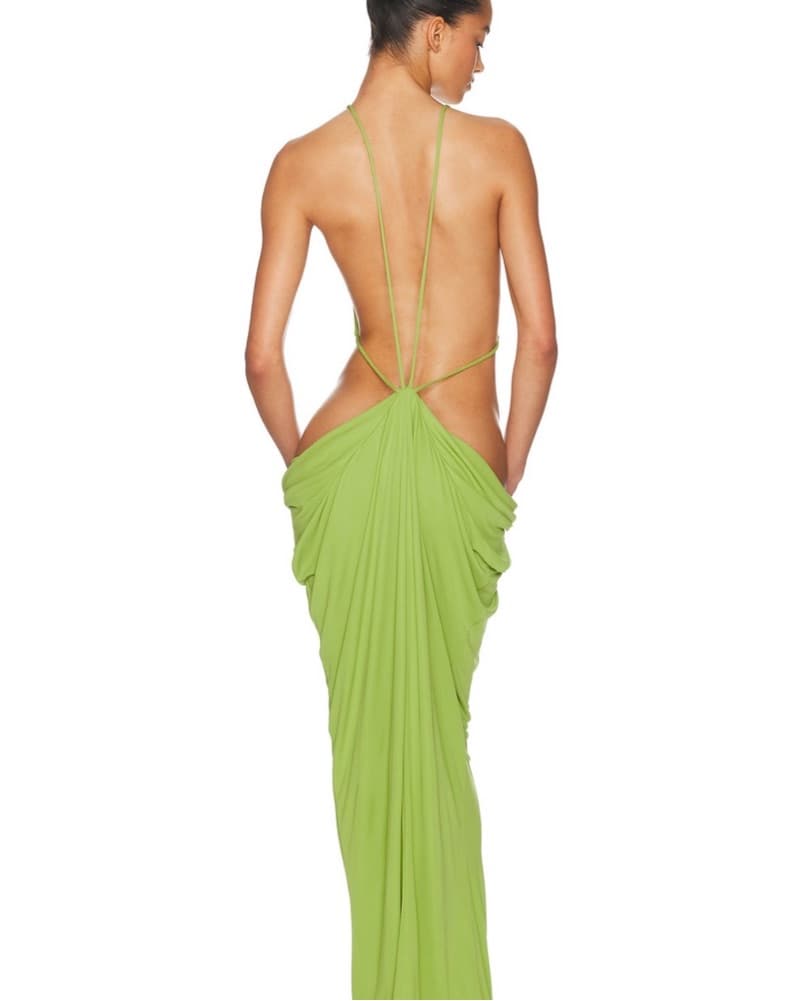 helsa margarite jersey gown in parakeet - Image 3