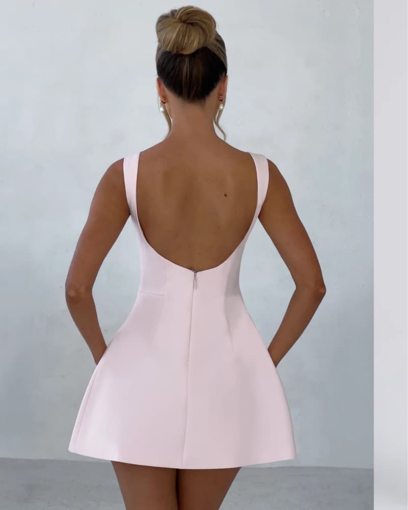 Alana Mini Hourglass Dress Blush Pink S - Image 2