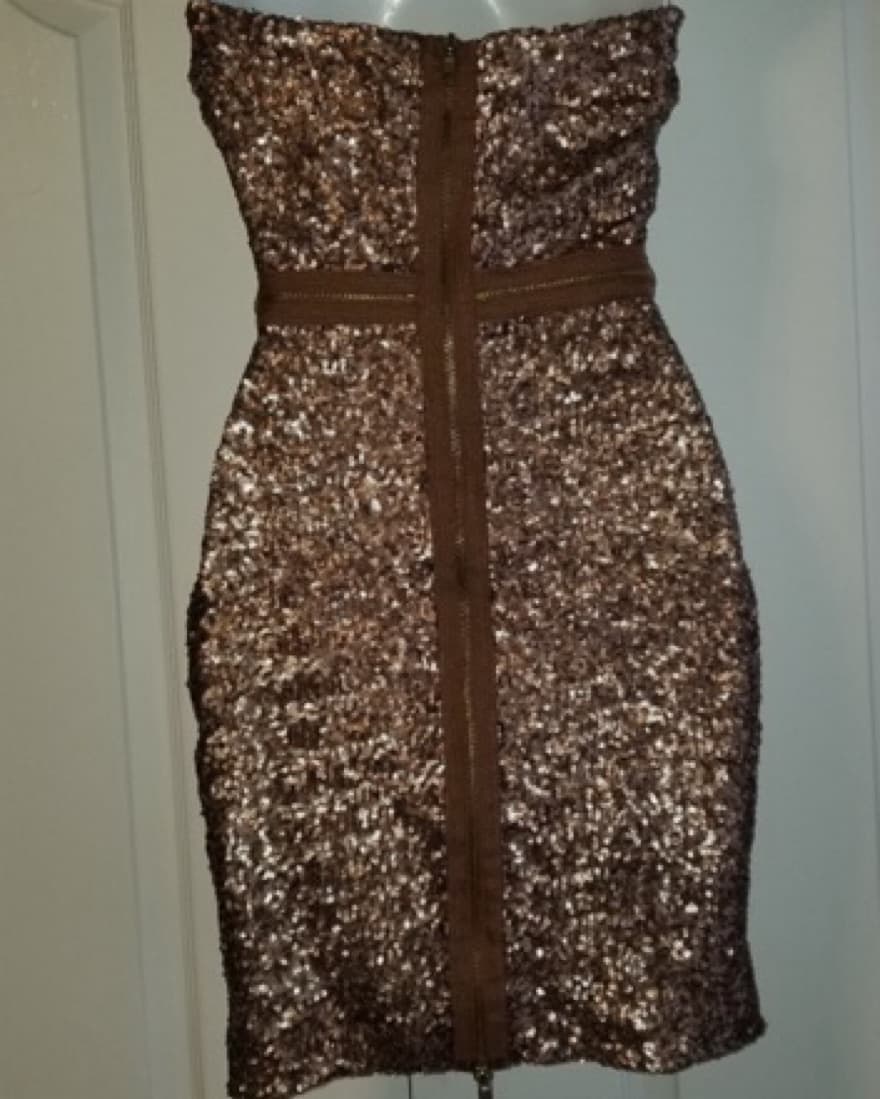 Dress The Population Bronze Sequin Dress - Image 2