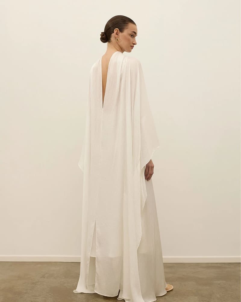 Abadia White Kaftan With Slip - Image 5