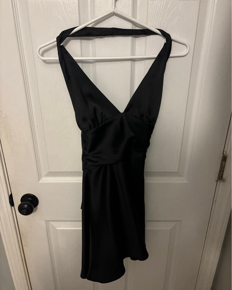 Sleek Black Halter Dress - Image 1