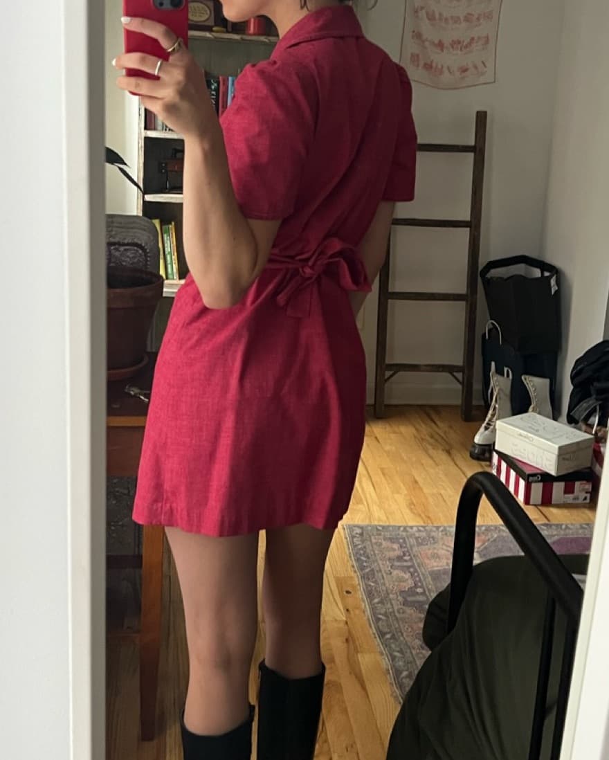Vintage 70s Red Mini Dress - Image 3