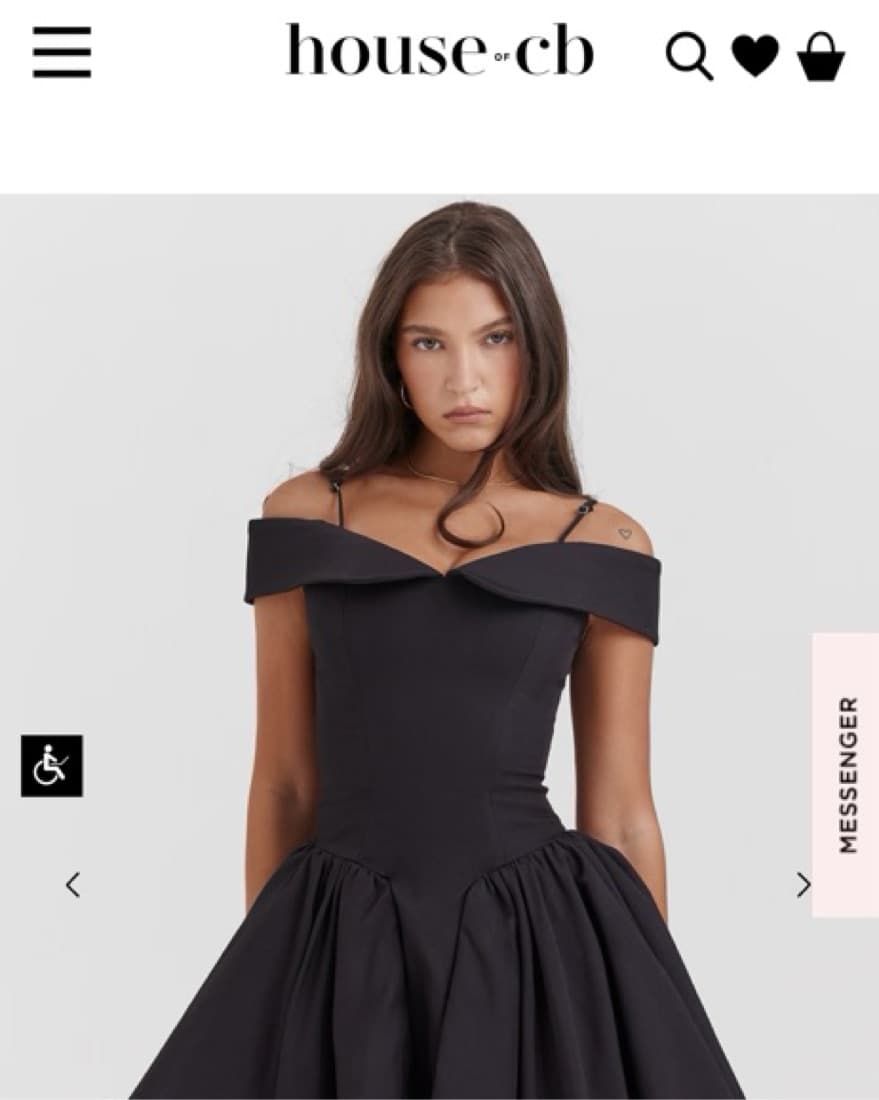House Of CB Black Off-Shoulder Mini  - Image 3