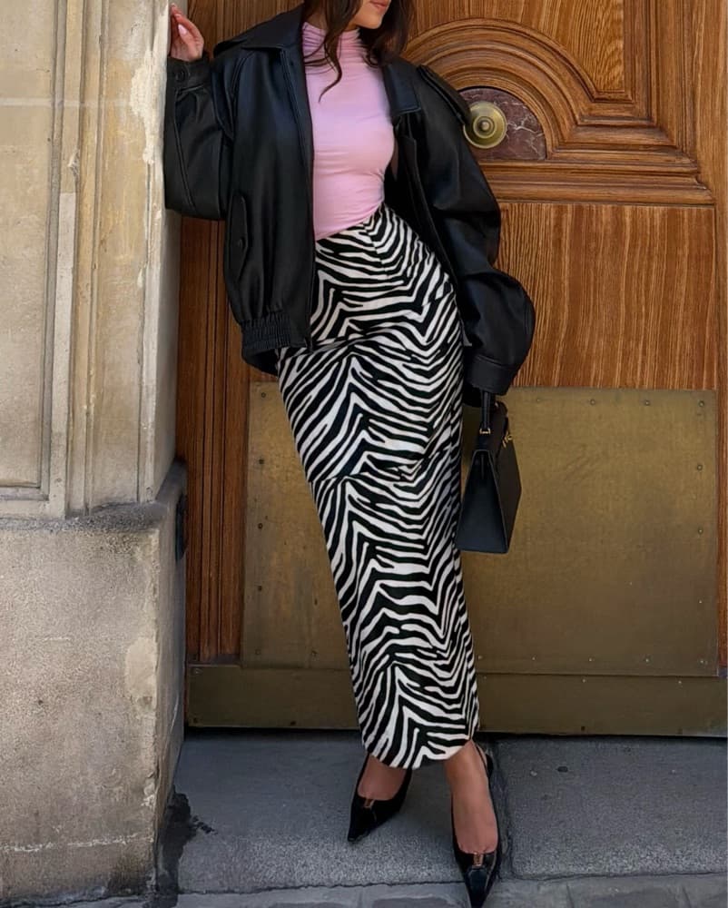 Ilkyaz Ozel New Arrivals Zebra Skirt - Image 2