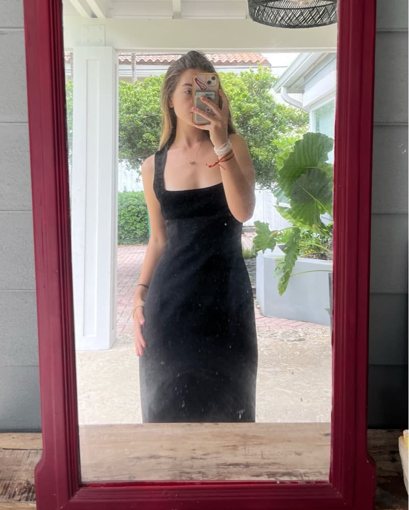 Elegant Black Velvet Top Maxi Dress - Image 3