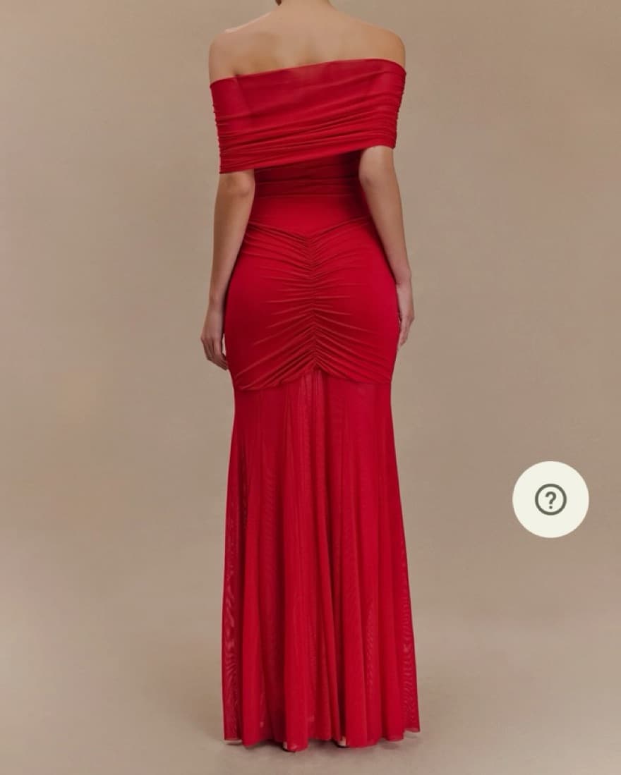 Stunning Red Off-Shoulder Gown - Image 2
