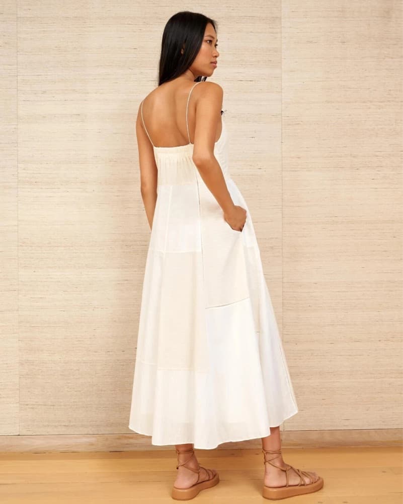 La Ligne Natural Ivory Patchwork Dress - Image 3