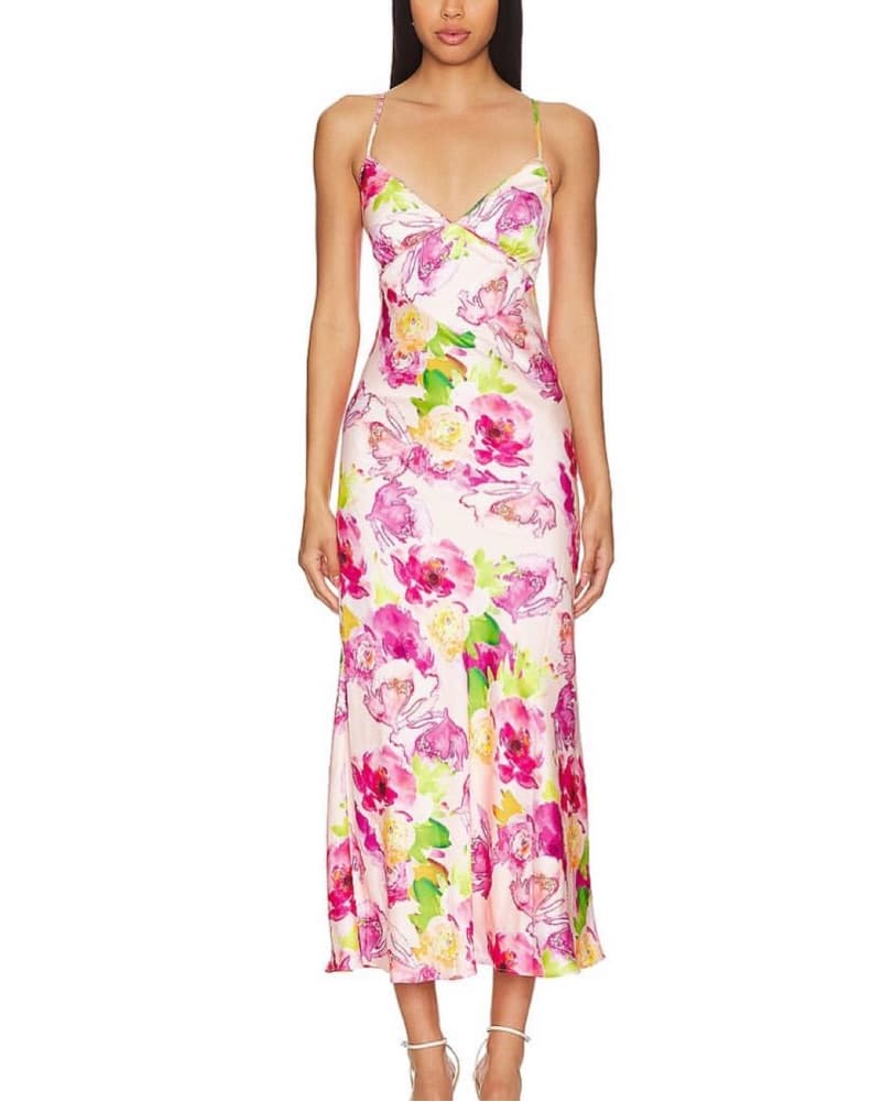Vibrant Floral Midi Dress - Image 2