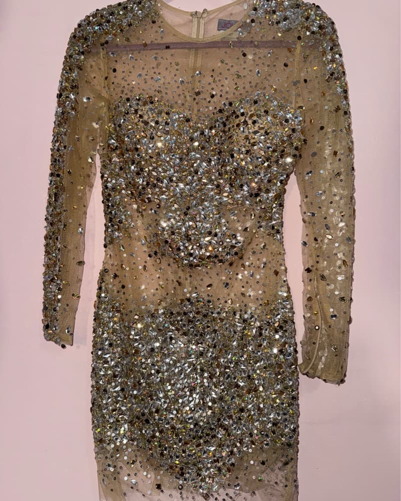 Jovani Sheer Embellished Mini Dress 7757 - Image 4