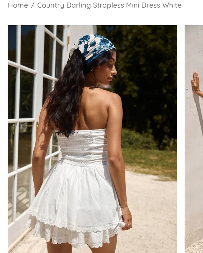 White Strappless Dress - Image 2