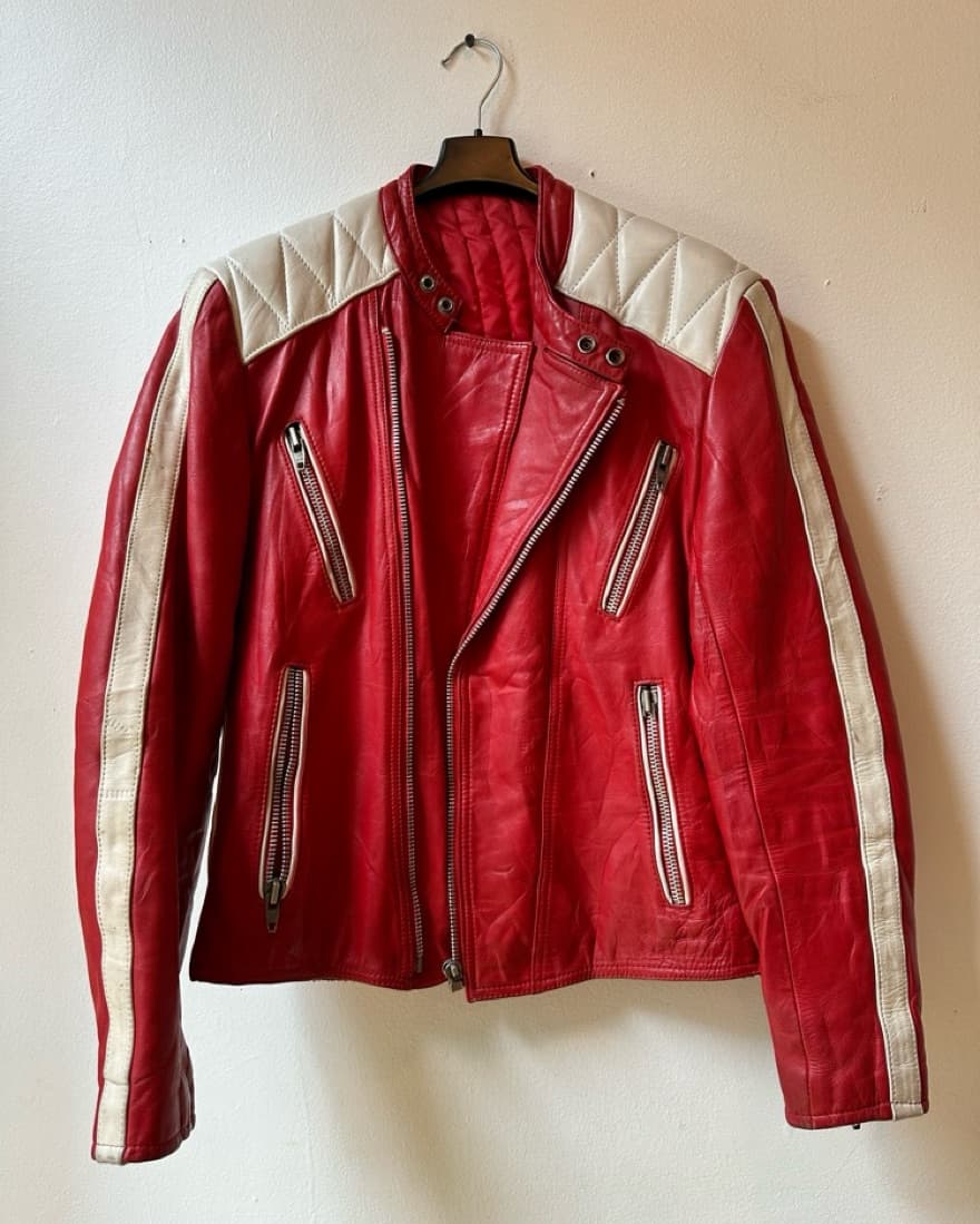 Red vintage biker jacket - Image 2