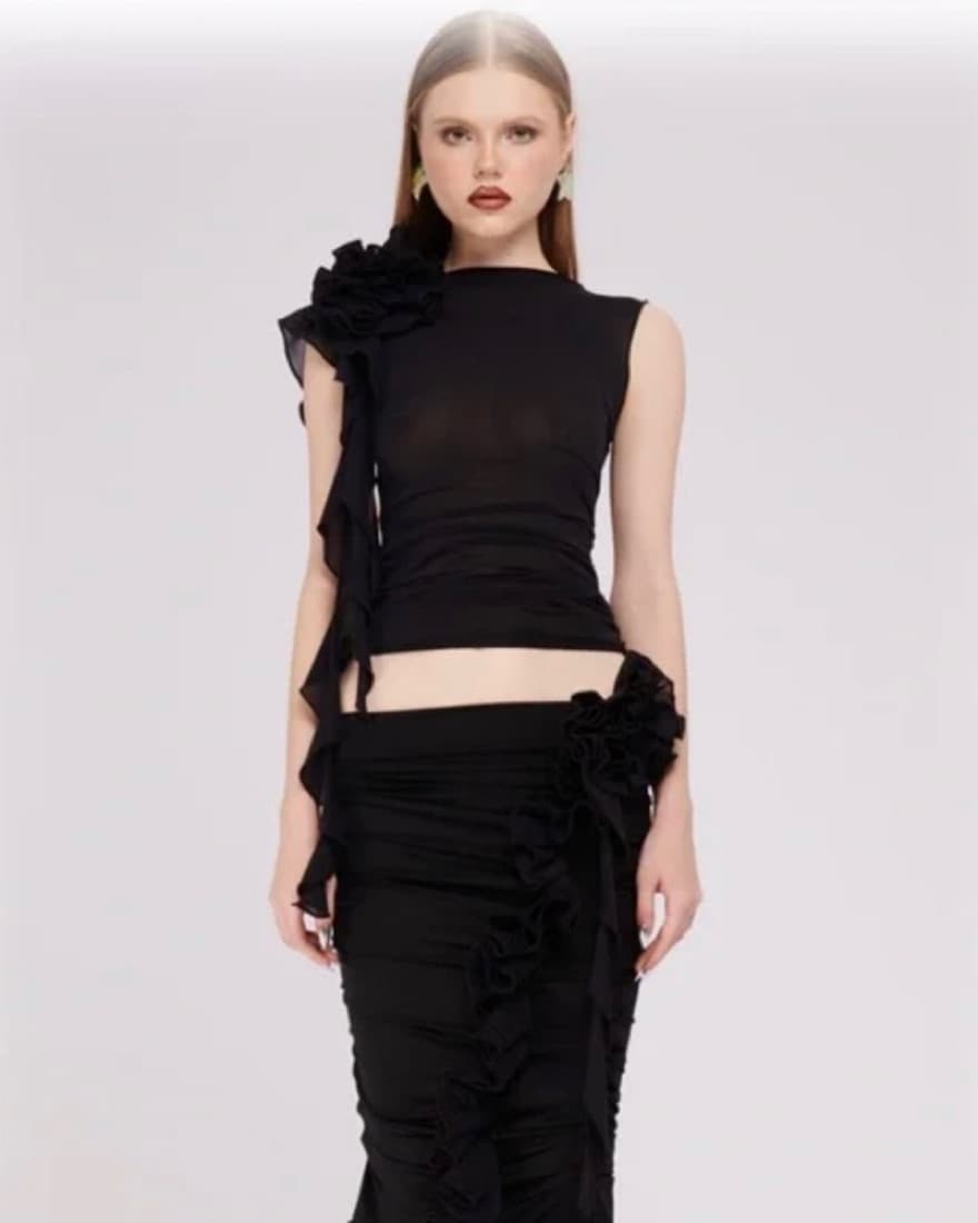 Fanci Club Sheer Black Top  - Image 4
