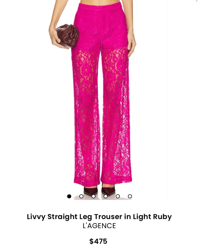 L'agence Pink Lace Pants - Image 1