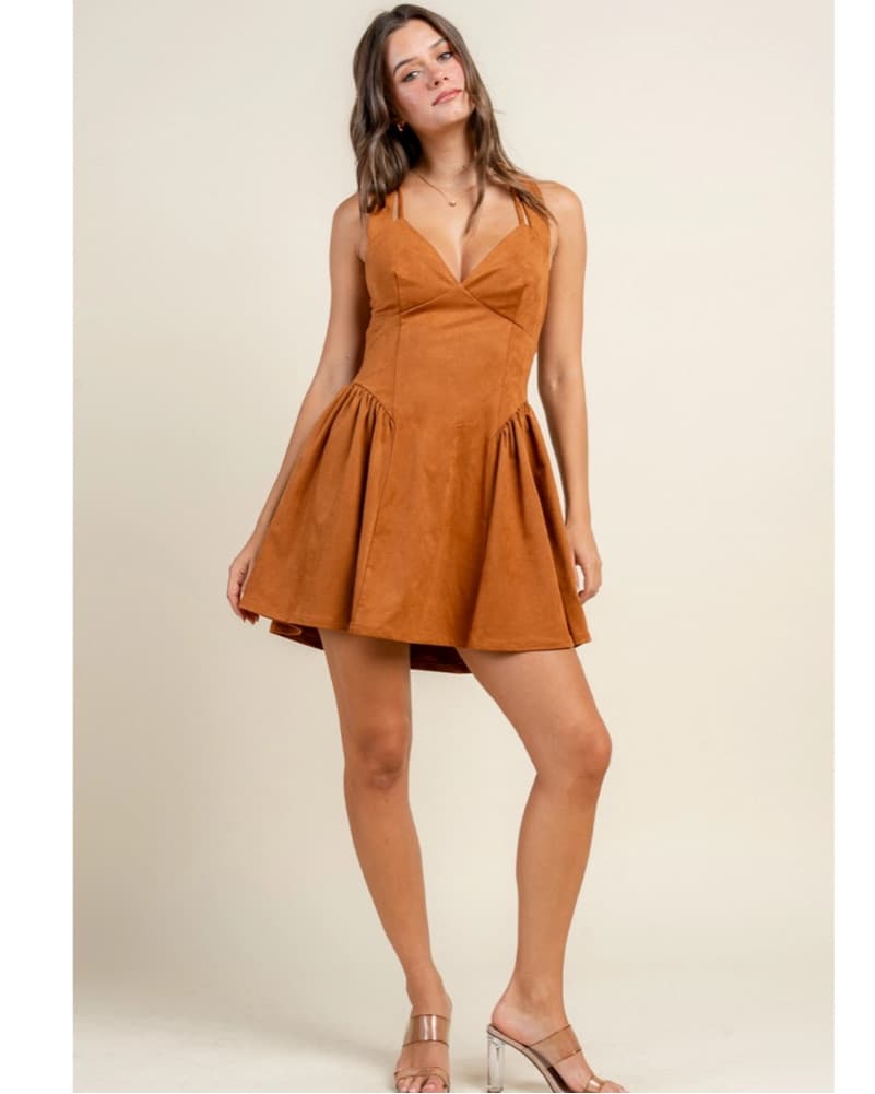 Burnt Orange Mini Dress - Image 2